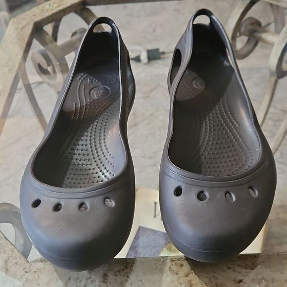 Women's Dark Gray Croc Kadee Ballet Flats Size 8 - Picture 3 of 8